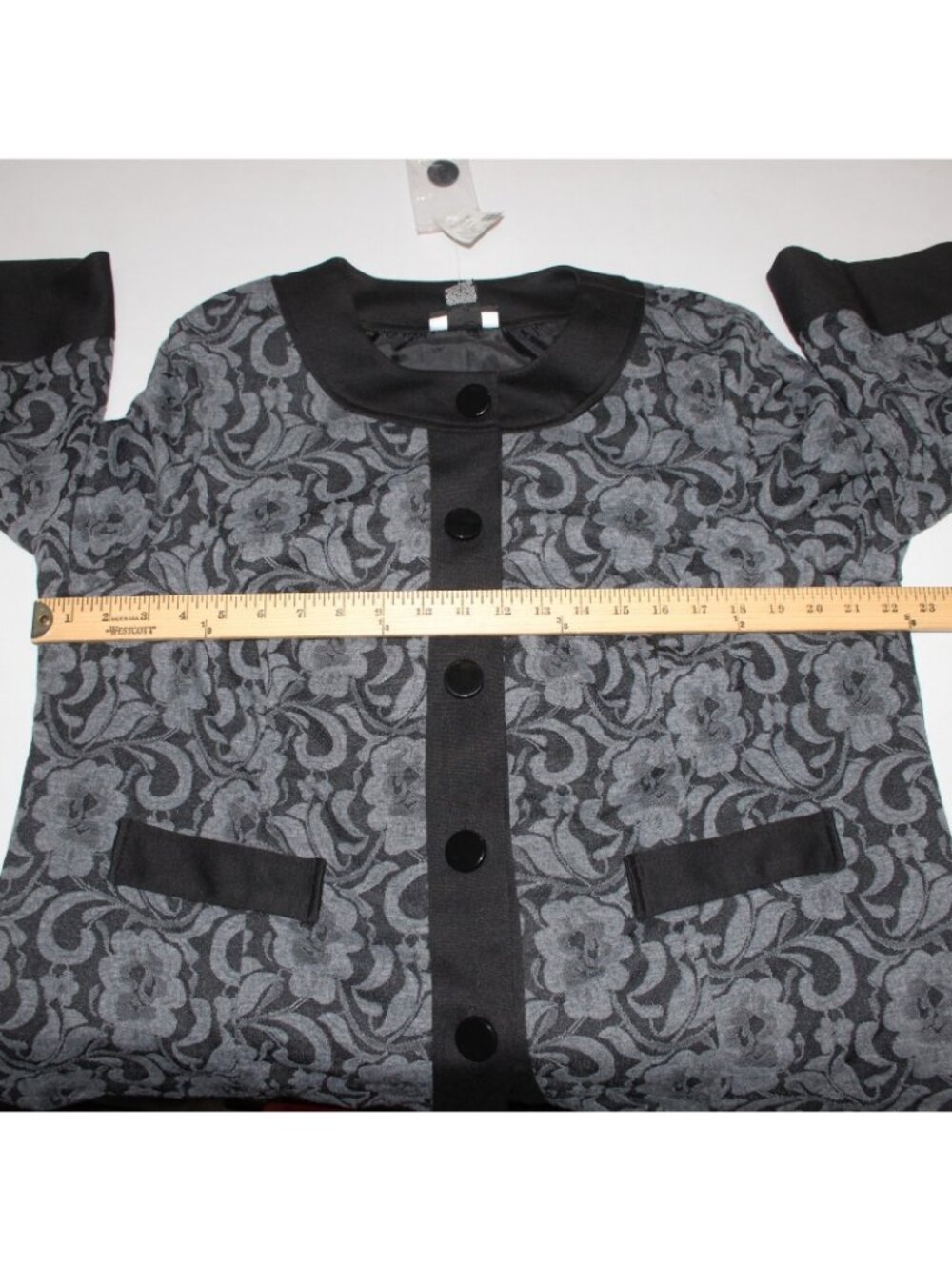 Studio 1940 Cardigan Sweater NEW Sz 18/20W Black Gray Polyester Rayon - Picture 7 of 8